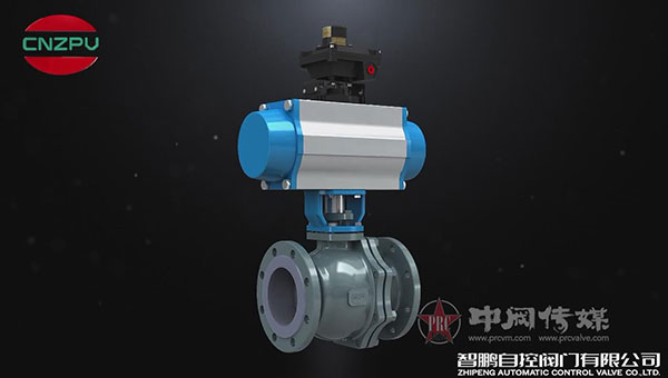 气动衬氟V型调节球阀